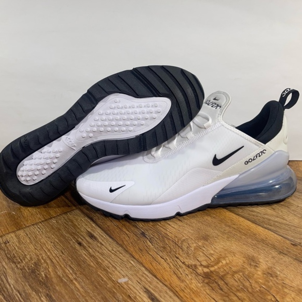 Nike Golf Air Max 270 Shoes White Black Platinum CK6483-102 Men's New With Box - Picture 10 of 12